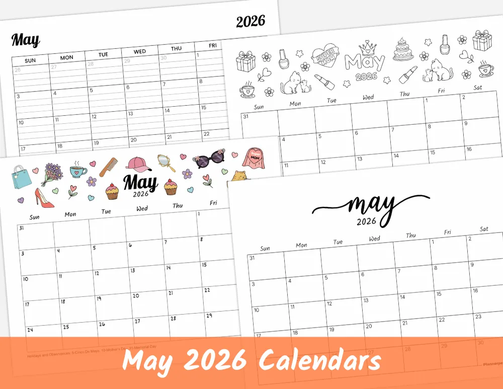 Free Printable May 2026 Calendar