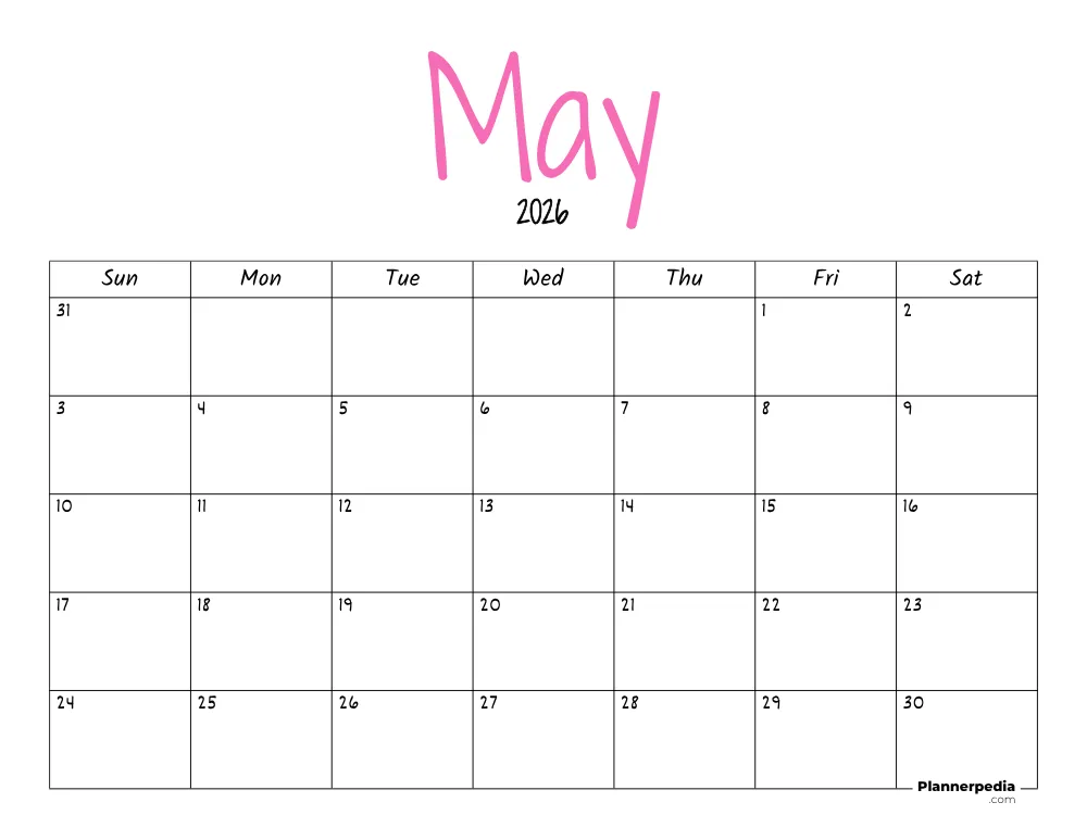 May 2026 Calendar