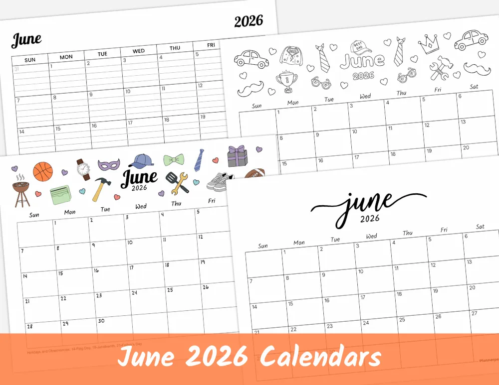 Free Printable June 2026 Calendar