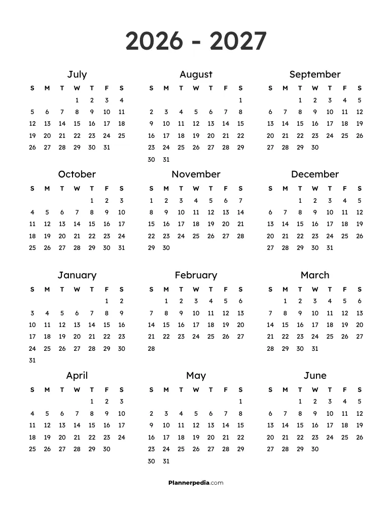 2026 2027 Calendar