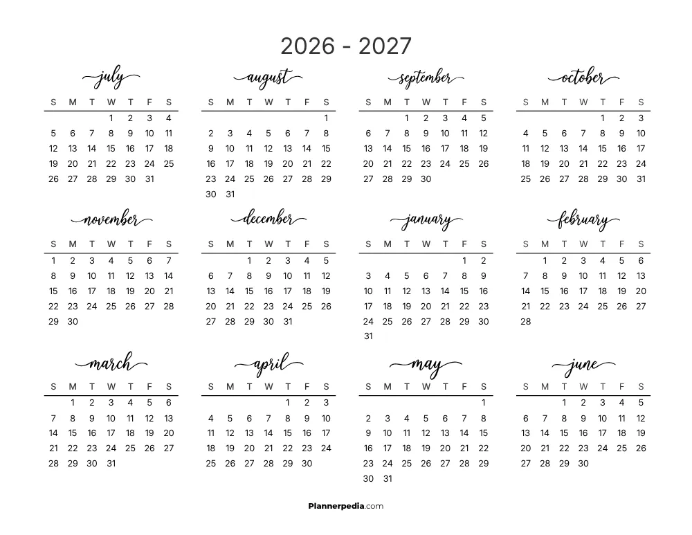 Calendar 2026 2027 with Holidays